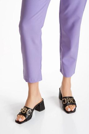 دمپائی مشکی زنانه چرم مصنوعی SOFT FASHION - کد 926948105