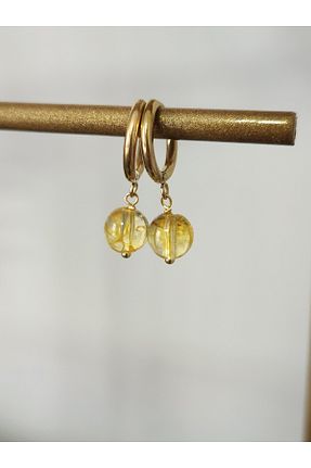 گوشواره استیل (فولاد) زرد زنانه سنگ طبیعی Home - کد 926950339