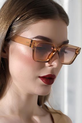عینک آفتابی قهوه ای زنانه 54 Chunky Frame - کد 901904986