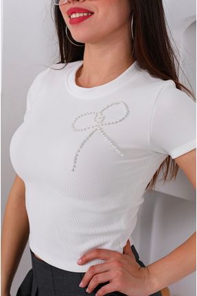 بلوز سفید زنانه ساده Butik - کد 926954792