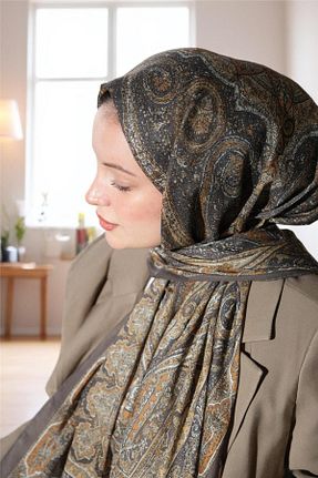 شال طوسی زنانه پنبه ای Baştacı - کد 868081639