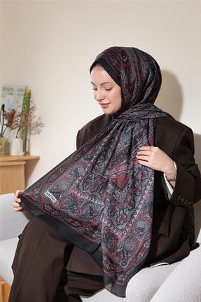 شال طوسی زنانه پنبه ای Baştacı - کد 884968850