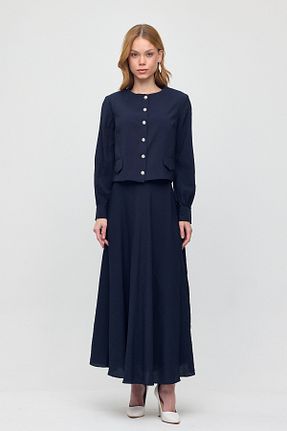 ست بالاتنه و پائین تنه حجاب سرمه ای زنانه رگولار Butik - کد 926973051