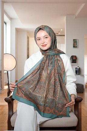 شال سبز زنانه پنبه ای Baştacı - کد 868081886
