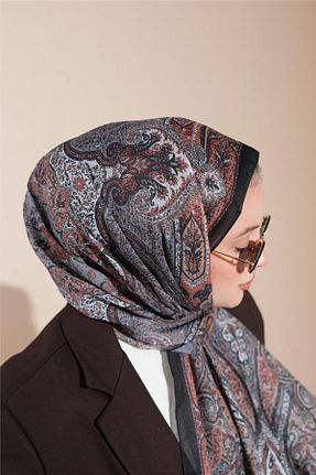 شال قهوه ای زنانه پنبه ای Baştacı - کد 868081900