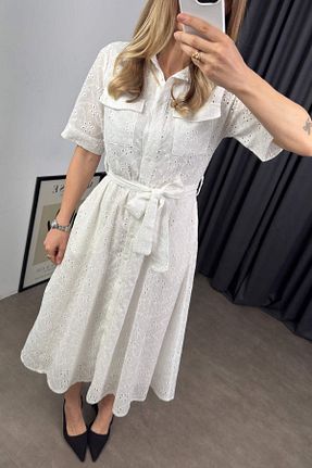 لباس سفید زنانه بافتنی Sue Store - کد 926995456