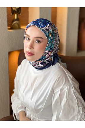 روسری سرمه ای پنبه پلی استر Modakaşmir - کد 926996790