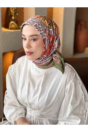 روسری خاکی پنبه پلی استر Modakaşmir - کد 926996779