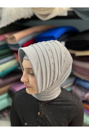 روسری طوسی 70 * 180 Gülnur tasarım - کد 927042055
