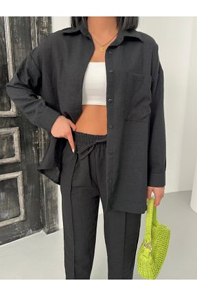 ست بالاتنه و پائین تنه مشکی زنانه بافتنی alenmoda - کد 821582633