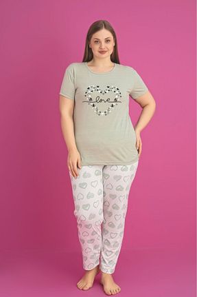ست لباس راحتی سایز بزرگ رنگی زنانه Kalp Farya Home - کد 926389196