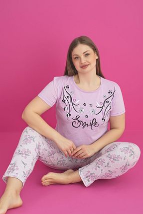 ست لباس راحتی سایز بزرگ رنگی زنانه گلدار Farya Home - کد 926384904