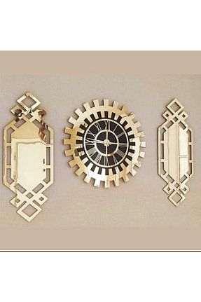 ساعت دیواری طلائی 80 x 50 EYKA STORE - کد 378351410