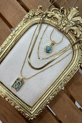 گردنبند استیل ( فولاد ) بژ زنانه استیل ضد زنگ AURA ATELIER - کد 927128839