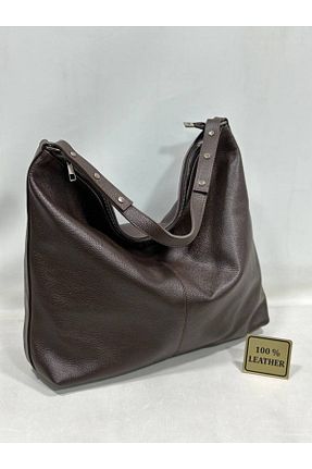 کیف دوشی قهوه ای زنانه چرم خالص Miales - کد 900373935