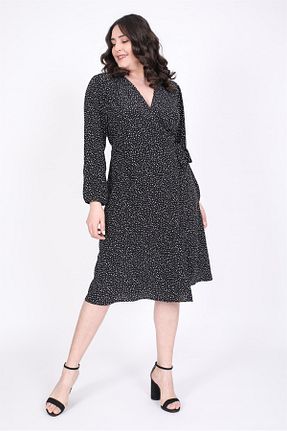 لباس سایز بزرگ مشکی زنانه ویسکون Myline - کد 39310097