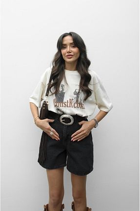 تیشرت نباتی زنانه رگولار Havoş - کد 927131364