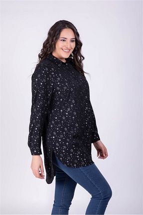 پیراهن سایز بزرگ مشکی زنانه سایز بزرگ Myline - کد 4100603