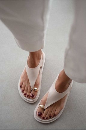 صندل سفید زنانه پاشنه تخت OCHRE - کد 927153064