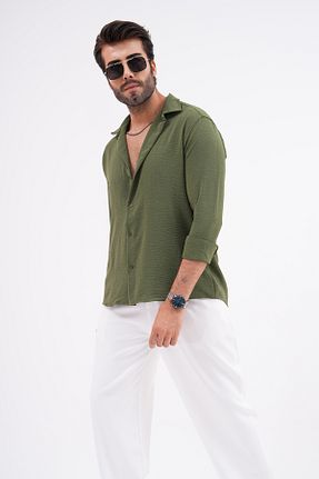 پیراهن خاکی مردانه اورسایز SKYMOOD - کد 270082783