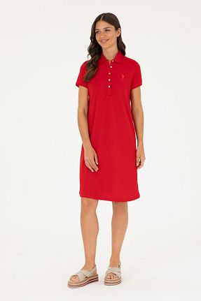 لباس قرمز زنانه بافتنی U.S. Polo Assn. - کد 927155204