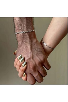 دستبند استیل (فولاد) طوسی زنانه استیل ضد زنگ Home - کد 899803518