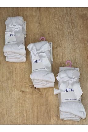 جوراب سفید بچه گانه پنبه - الاستین Defne Baby - کد 876366637