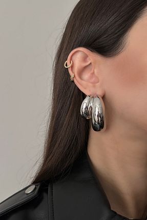 گوشواره جواهر رنگی برنجی Okko Store - کد 927234616