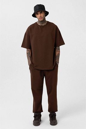 ست بالاتنه و پائین تنه قهوه ای زنانه بافتنی İLKCET MODA - کد 927175773