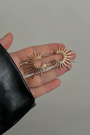 گوشواره جواهر زرد برنجی Okko Store - کد 922462584