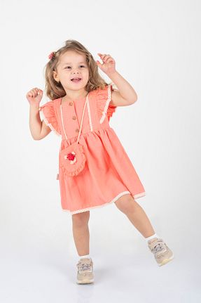 لباس صورتی بچه گانه بافت Nehirim Kids - کد 925991412