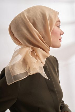 روسری بژ 100 x 100 ARMANDA - کد 892426853
