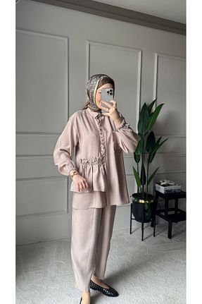 ست بالاتنه و پائین تنه حجاب بژ زنانه رگولار Venoura - کد 927209239