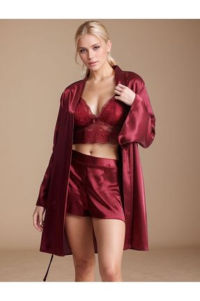 ست لباس راحتی زرشکی زنانه ساده Alissa - کد 815439457