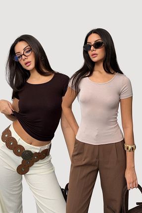 بلوز بژ زنانه ساده LACHT - کد 927209856