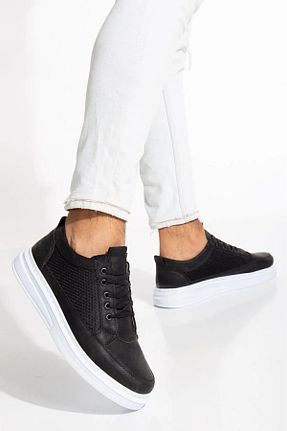 کفش اسنیکر مشکی مردانه بند دار MY GROSS SHOES - کد 927210387