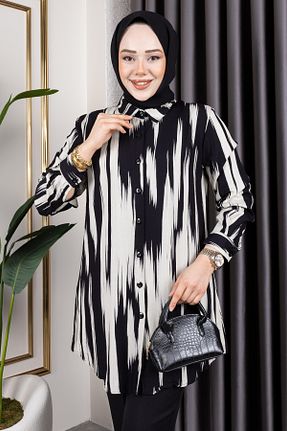 تونیک حجاب مشکی زنانه ویسکون QUMET - کد 927213726