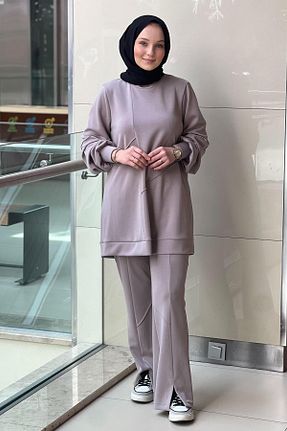 ست بالاتنه و پائین تنه قهوه ای زنانه بافتنی Nuss - کد 922683846