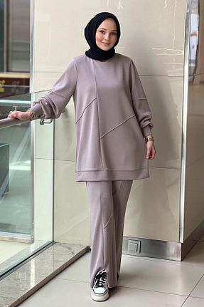 ست بالاتنه و پائین تنه قهوه ای زنانه بافتنی Nuss - کد 922683846