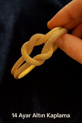 دستبند جواهر طلائی زنانه برنجی Çayla - کد 927210622