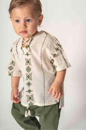 ست بالاتنه و پائین تنه سبز بچه گانه بافتنی Aspo Baby Kids - کد 927250562