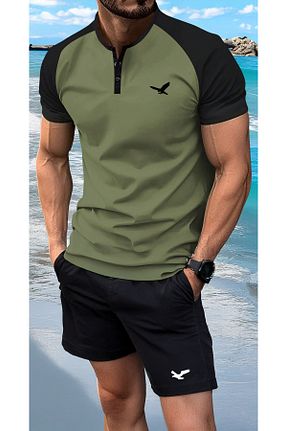 ست بالاتنه و پائین تنه خاکی مردانه بافتنی aynewmoda - کد 927219458