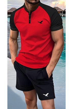 ست بالاتنه و پائین تنه قرمز مردانه بافتنی aynewmoda - کد 927219449