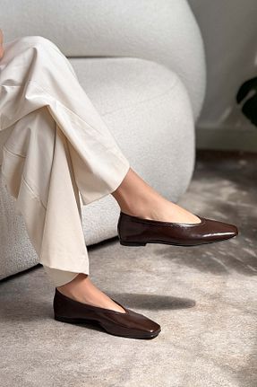بابت قهوه ای زنانه چرم مصنوعی NİŞANTAŞI SHOES - کد 926936192