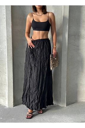 دامن مشکی زنانه طرح دار İLKCET MODA - کد 927245565