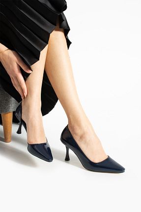 کفش استایلیتو سرمه ای پاشنه نازک Güllü Shoes - کد 927245193