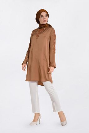 تونیک حجاب زرد زنانه پلی استر Alvina - کد 875373225