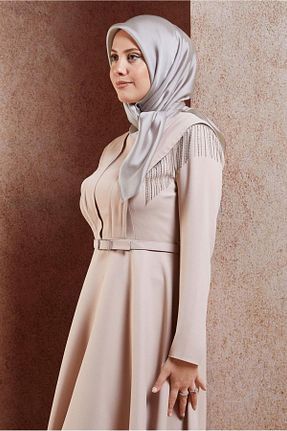 روسری قهوه ای پلی استر Alvina - کد 871312406