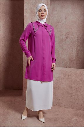 تونیک حجاب صورتی زنانه پلی استر Alvina - کد 822902697
