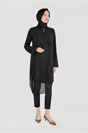 تونیک حجاب مشکی زنانه پلی استر Alvina - کد 872386682